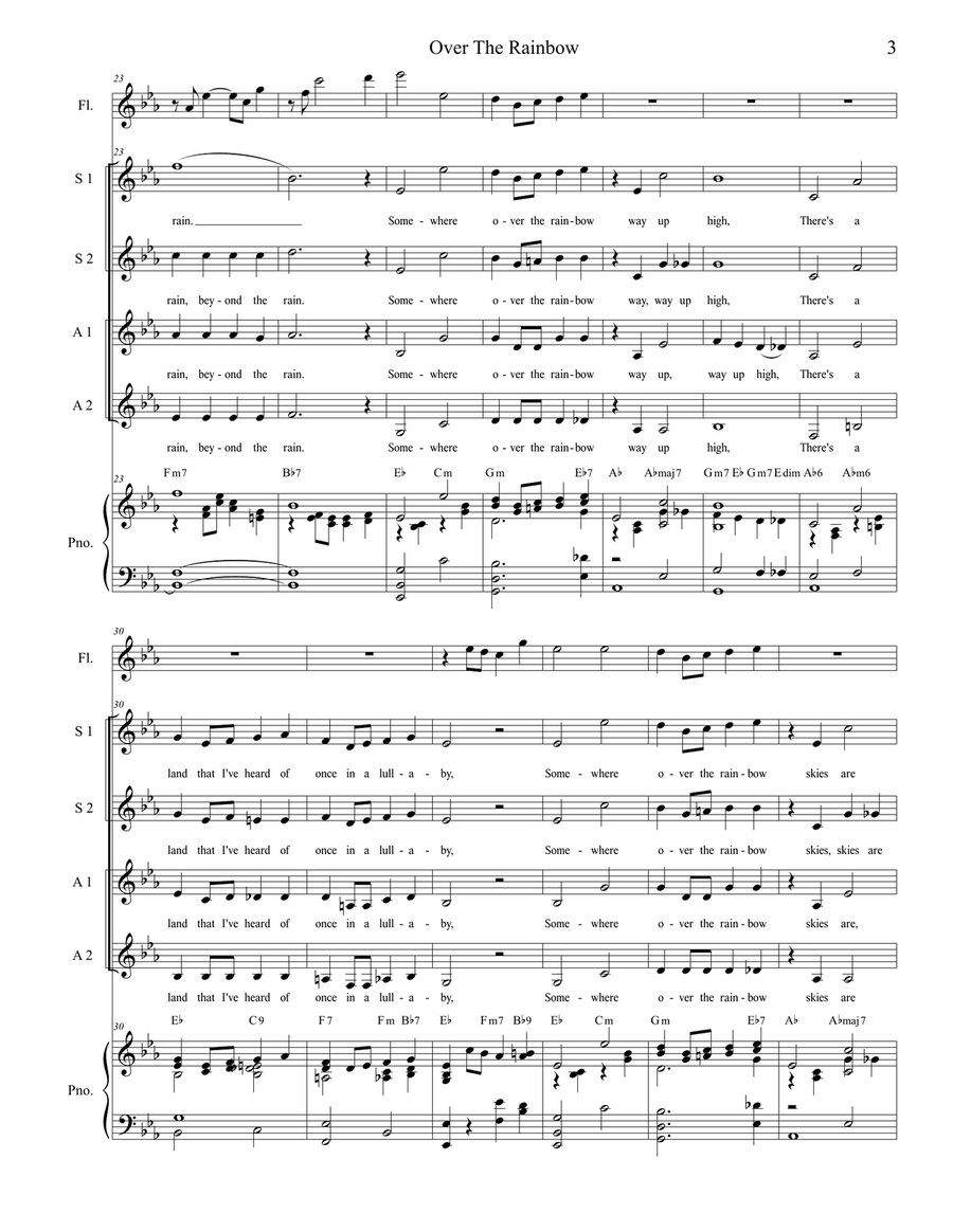 Over The Rainbow (from The Wizard Of Oz) SSA scores gallery preview page 3
