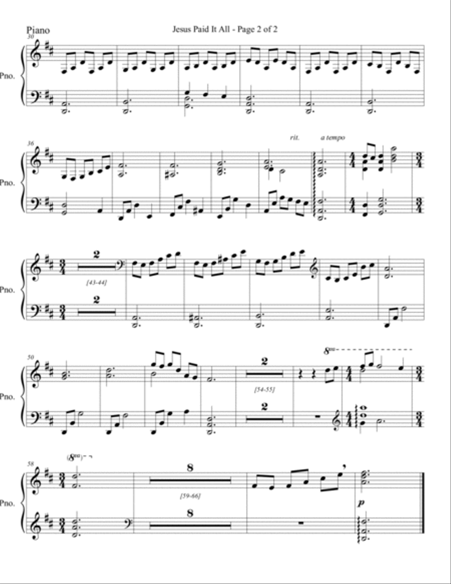 Jesus Paid It All - String Quartet and Piano Piano Quintet scores gallery preview page 3