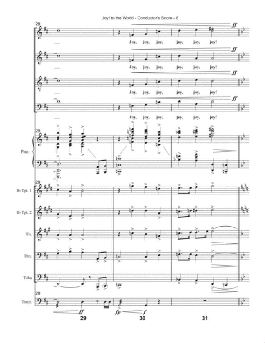 Joy! to the World - Brass and Percussion Score and Parts Choir scores gallery preview page 11