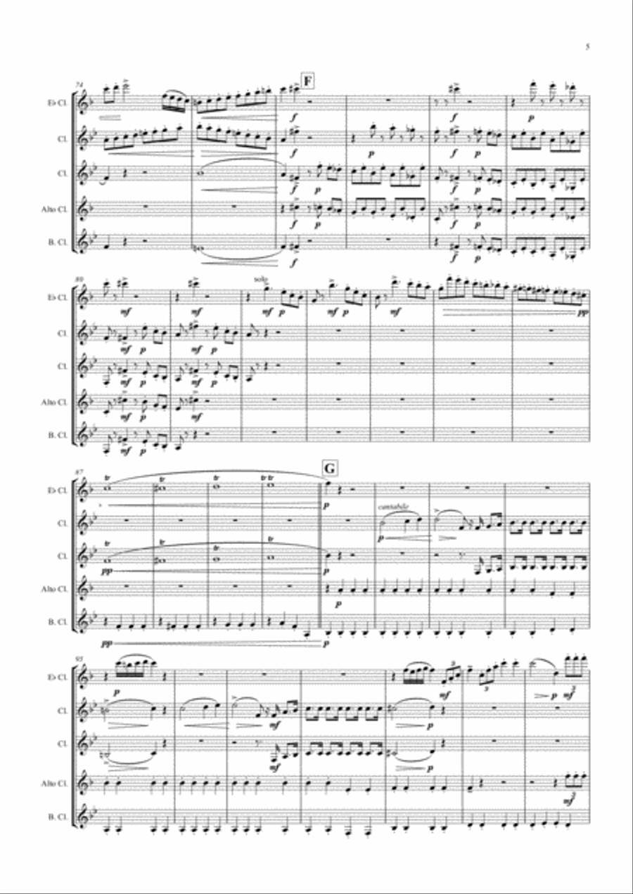 The Barber of Seville - Overture - Clarinet Quintet Clarinet Quintet scores gallery preview page 5