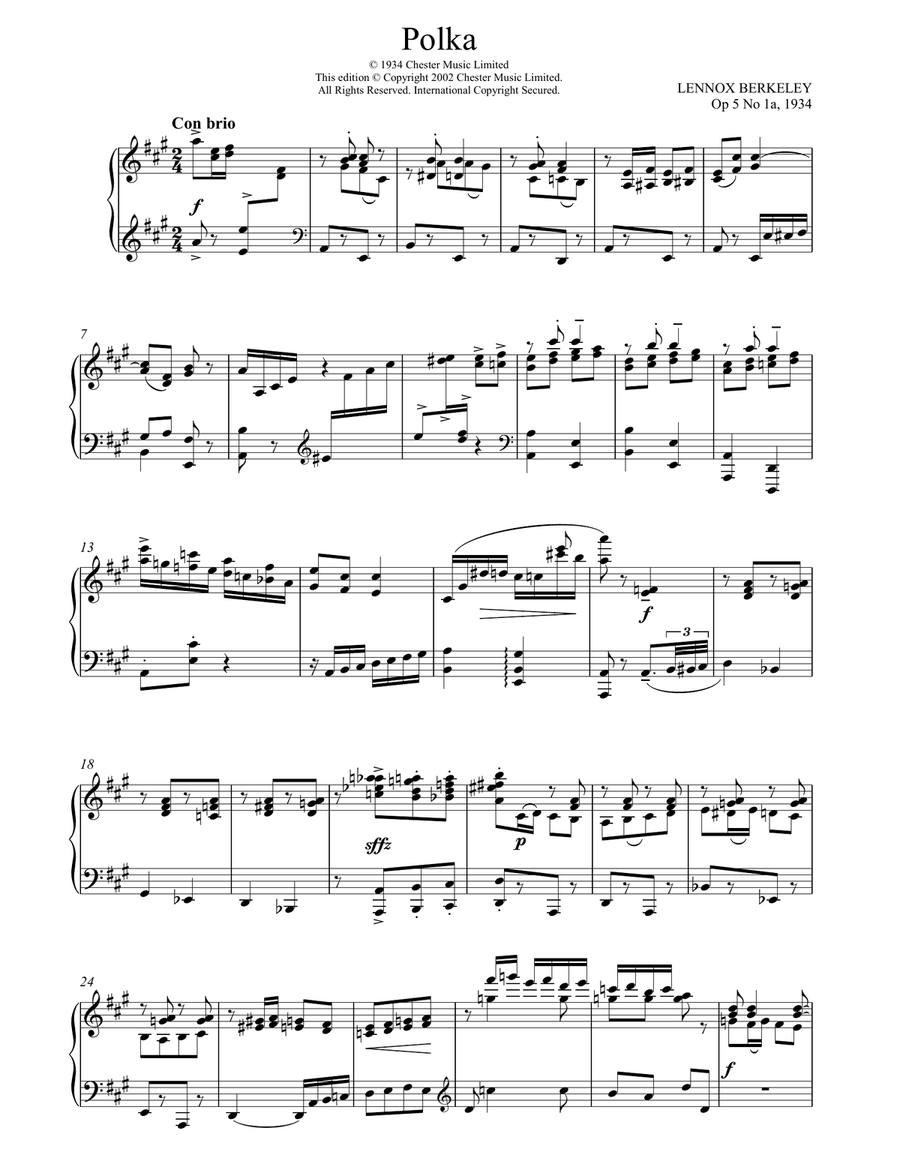 Polka, Op 5 No 1a Polka, Op 5 No 1a Piano, Vocal, Guitar scores gallery preview page 1