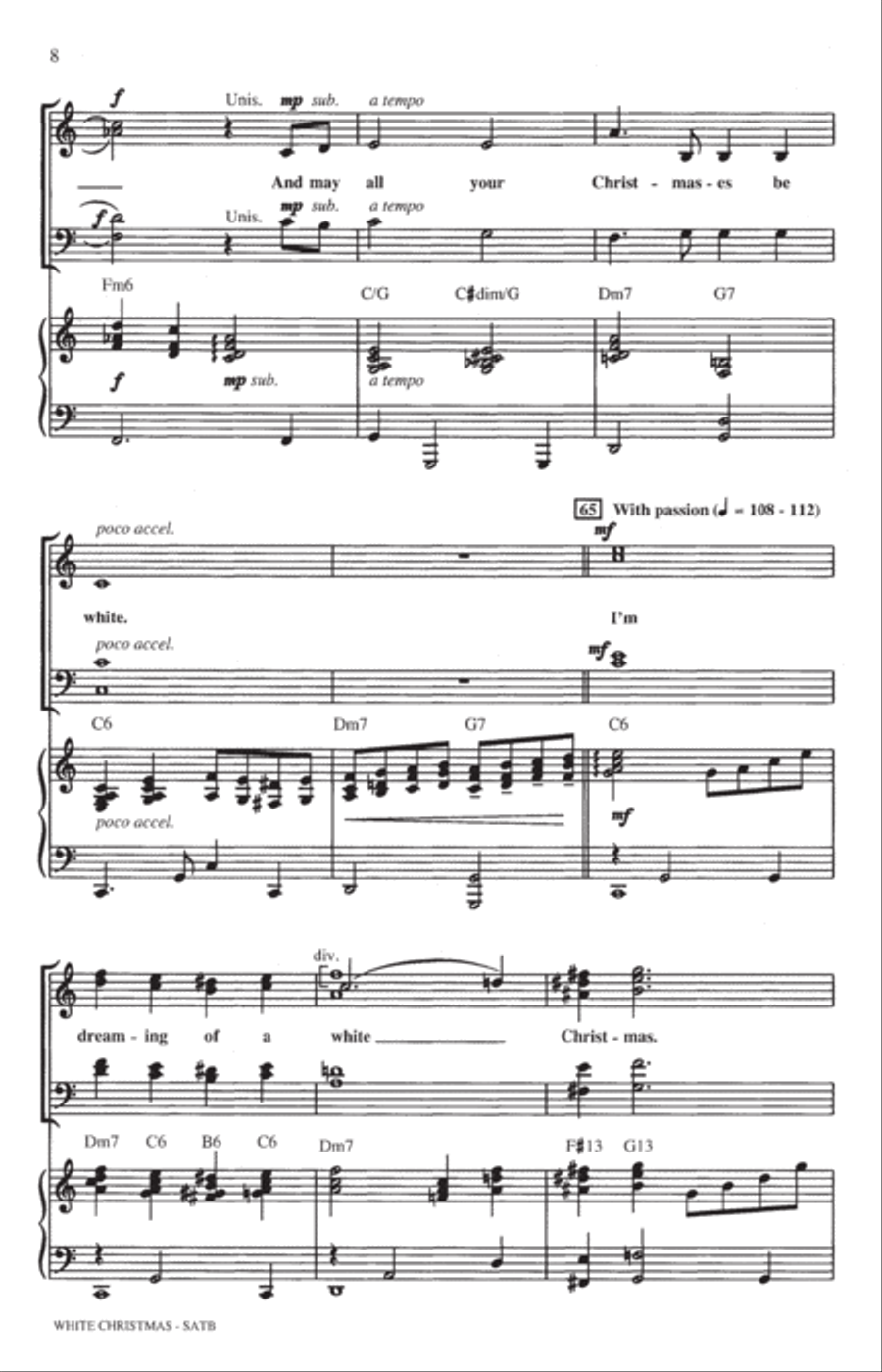 White Christmas (from Holiday Inn) (arr. Mac Huff) 4-Part scores gallery preview page 7