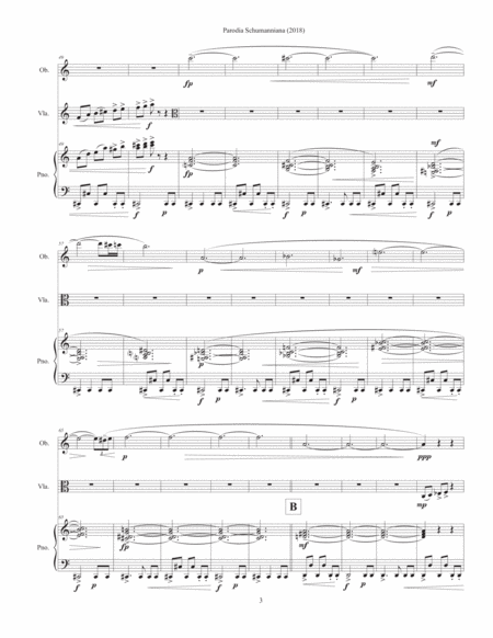 Parodia Schumanniana (2018) for oboe, viola and piano