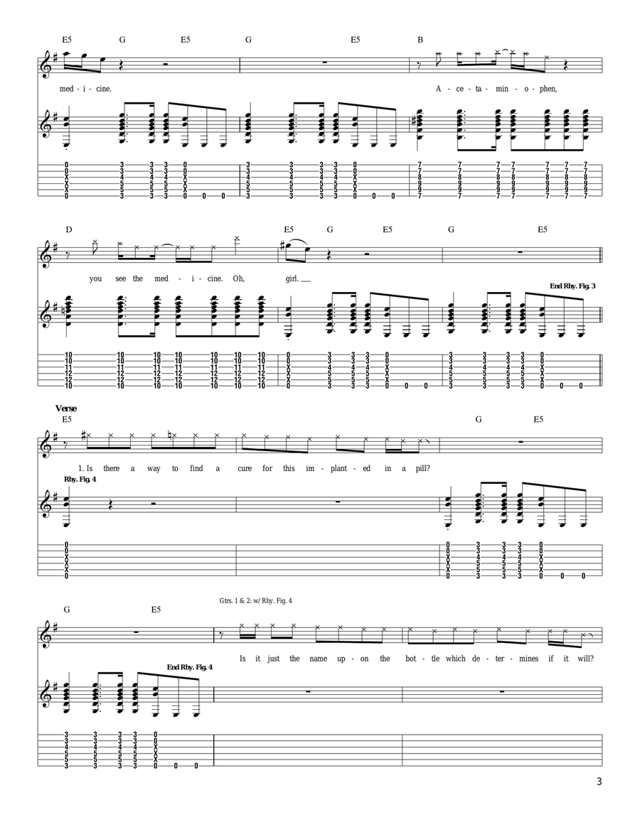Girl, You Have No Faith In Medicine Acoustic Guitar scores gallery preview page 3