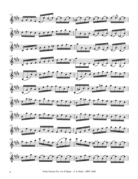 Solo Violin Partita No. 3 in E Major - J. S. Bach, BWV 1006 image number null