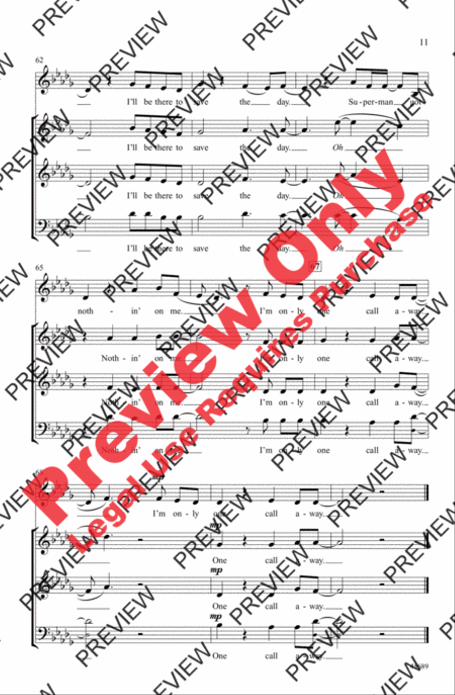 One Call Away 3-Part scores gallery preview page 11