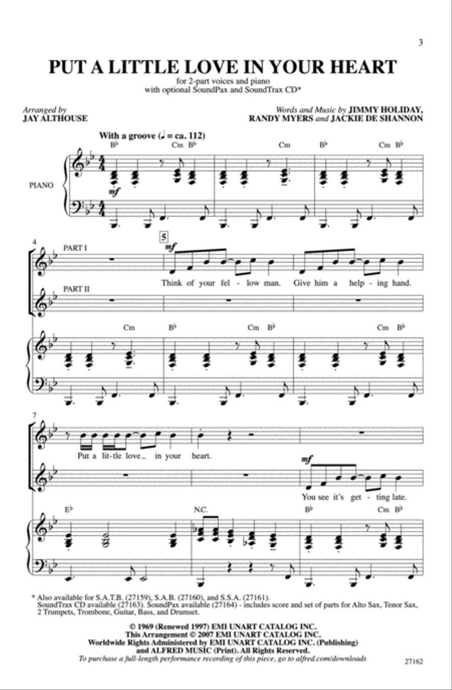 Put a Little Love in Your Heart 2-Part scores gallery preview page 2
