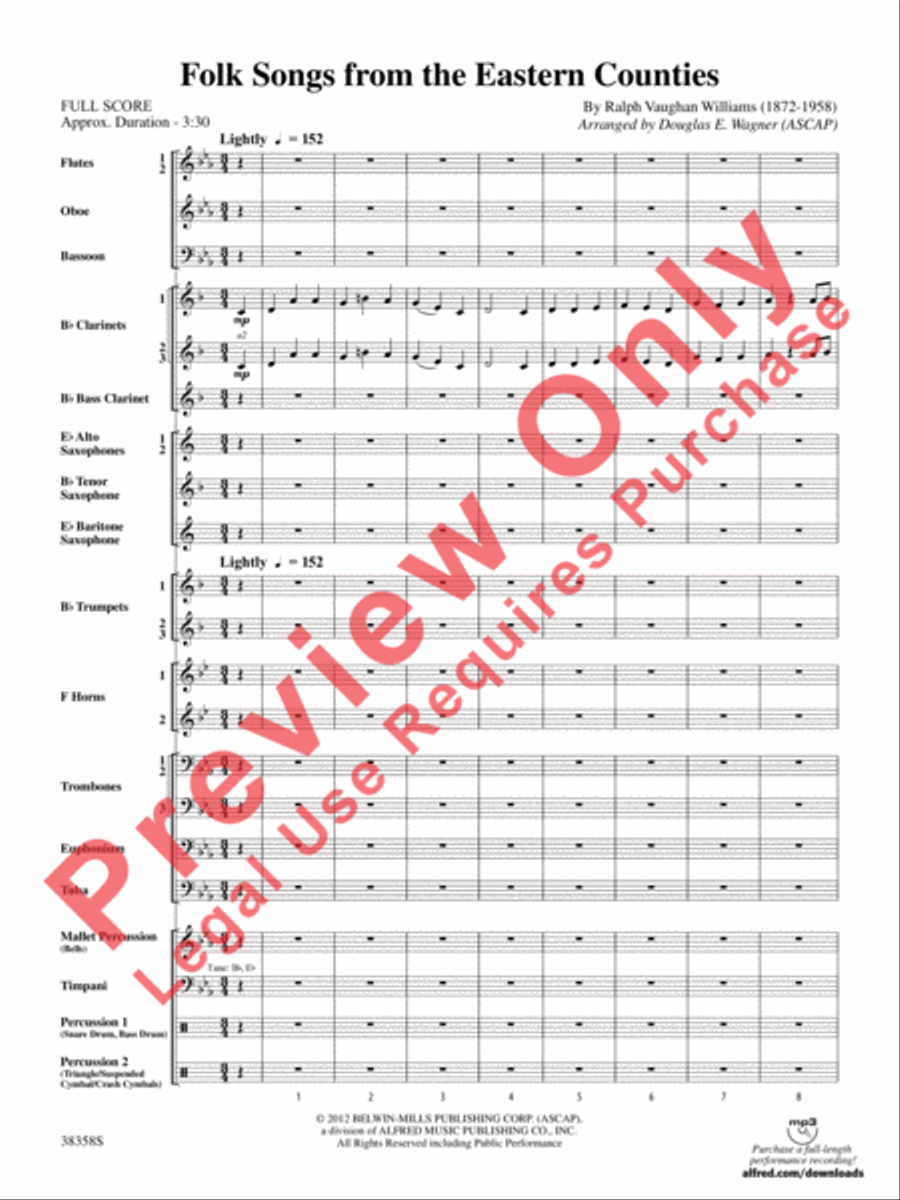 Folksongs from the Eastern Counties Concert Band scores gallery preview page 4