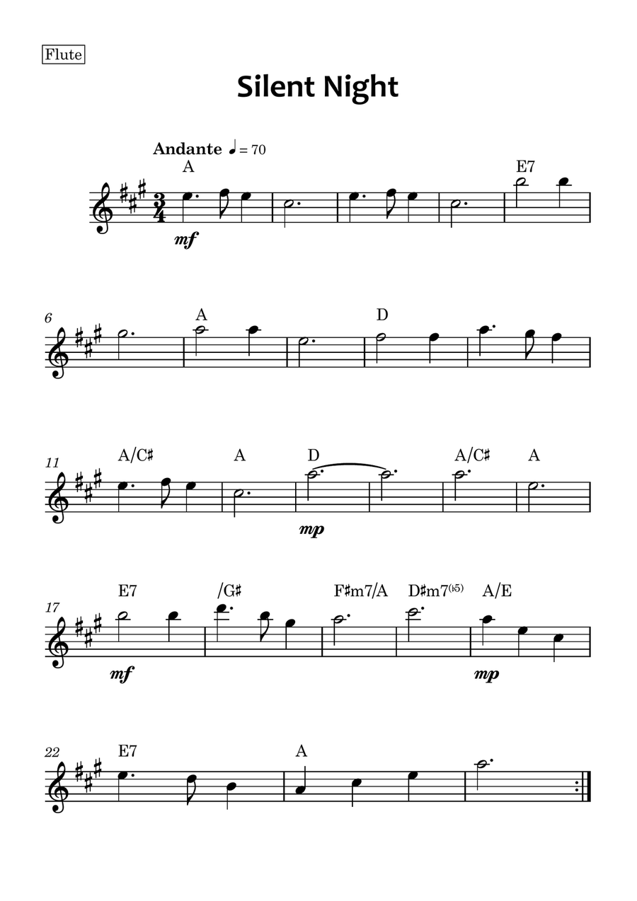 Silent Night Woodwind Quartet scores gallery preview page 3