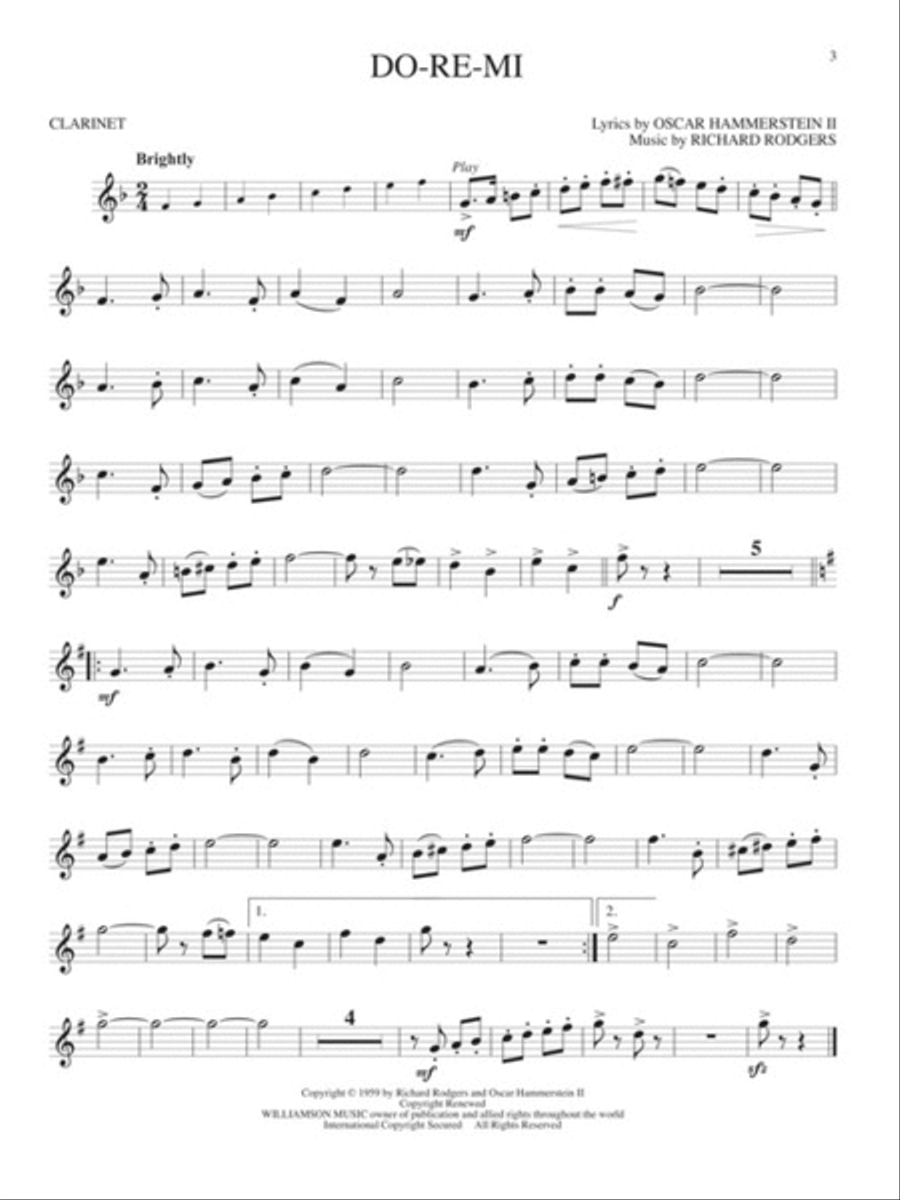 The Sound of Music Clarinet Solo scores gallery preview page 3