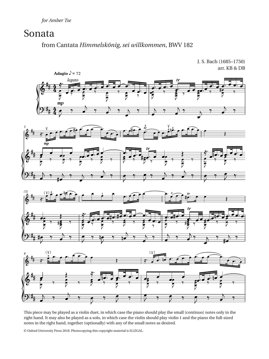Sonata from Cantata BWV 182