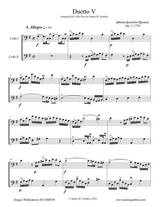 Quantz: Duetto Op. 2 No. 5 for Cello Duo