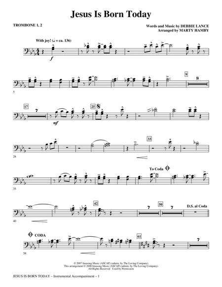 Jesus Is Born Today (arr. Marty Hamby) - Trombone 1 & 2