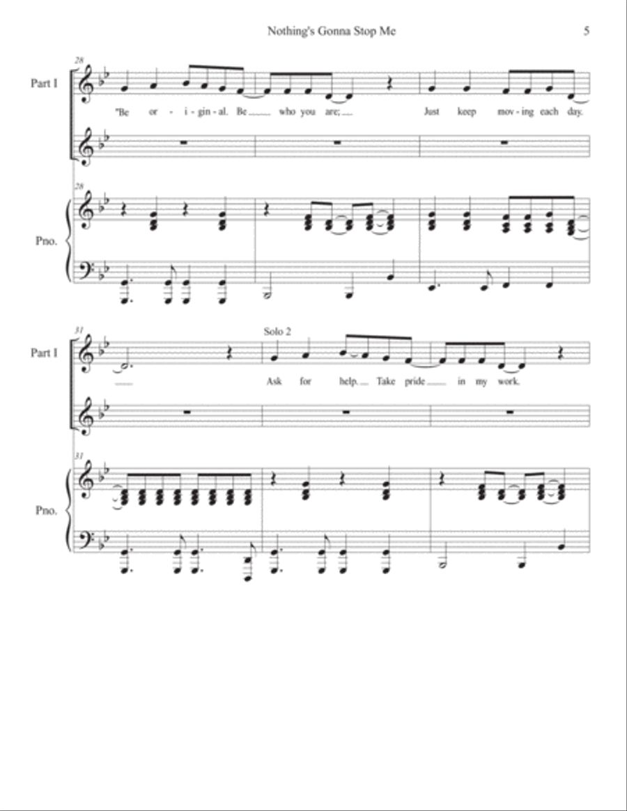Nothing's Gonna Stop Me for Two-Part Voices SA scores gallery preview page 5