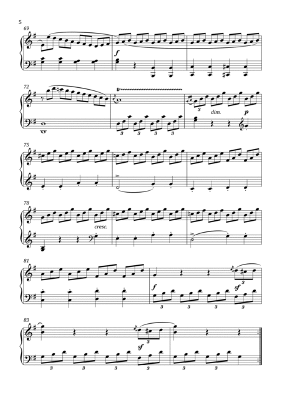 Clementi - Sonatina No.5 in G Major - Intermediate Piano Method scores gallery preview page 6