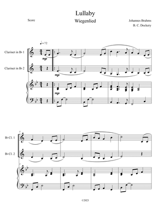Brahms's Lullaby (Clarinet Duet with Piano Accompaniment)