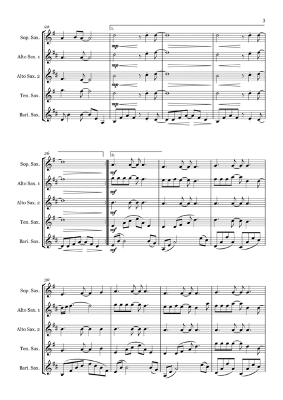Shallow Saxophone Quintet scores gallery preview page 3