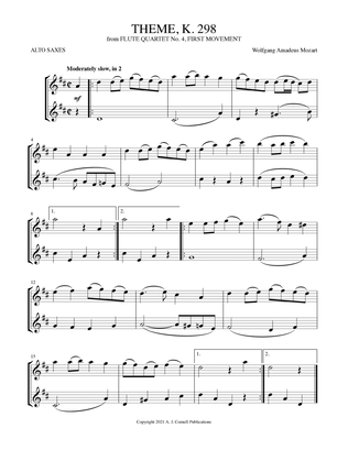 Theme (from Flute Quartet No. 4, K. 298, First Movement)