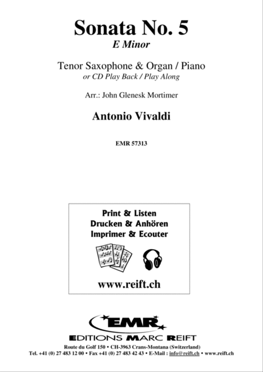 Sonata No. 5 Tenor Saxophone scores gallery preview page 2
