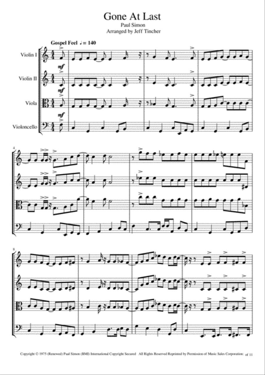 Gone At Last Gone At Last String Quartet scores gallery preview page 2