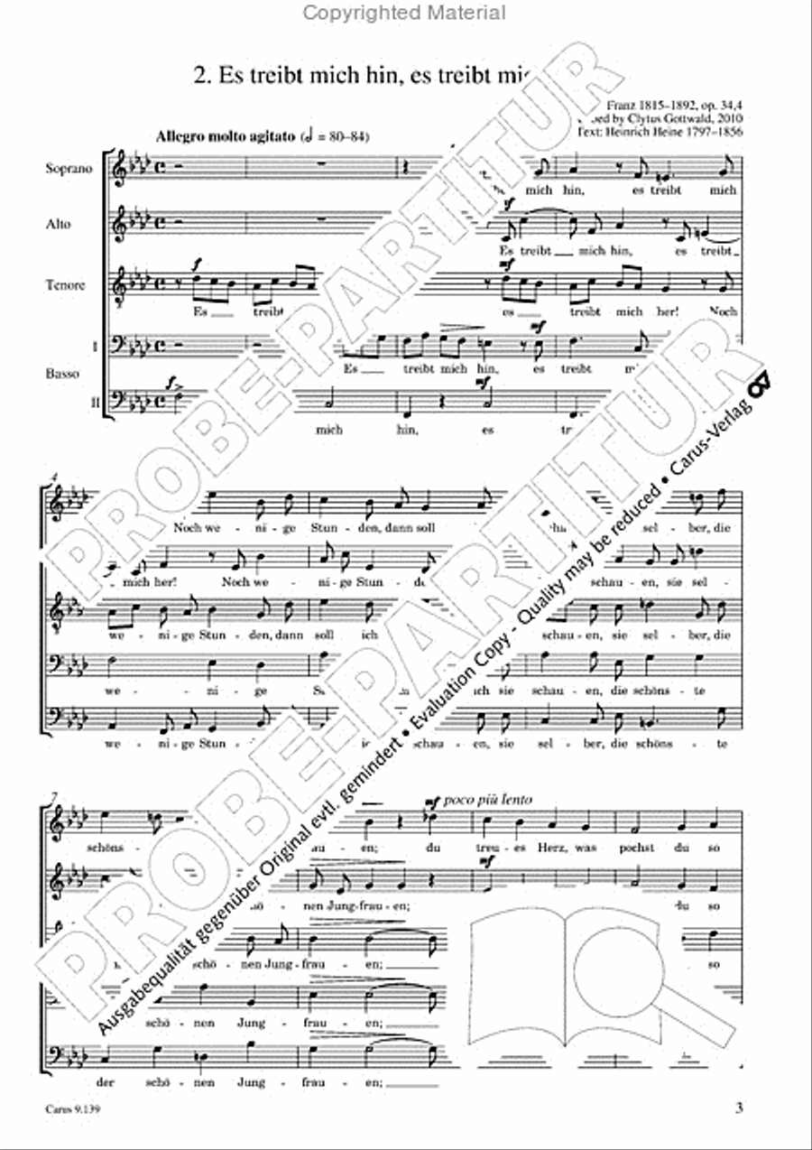 Gottwald: Five Lieder based on texts by Heinrich Heine Choir scores gallery preview page 4