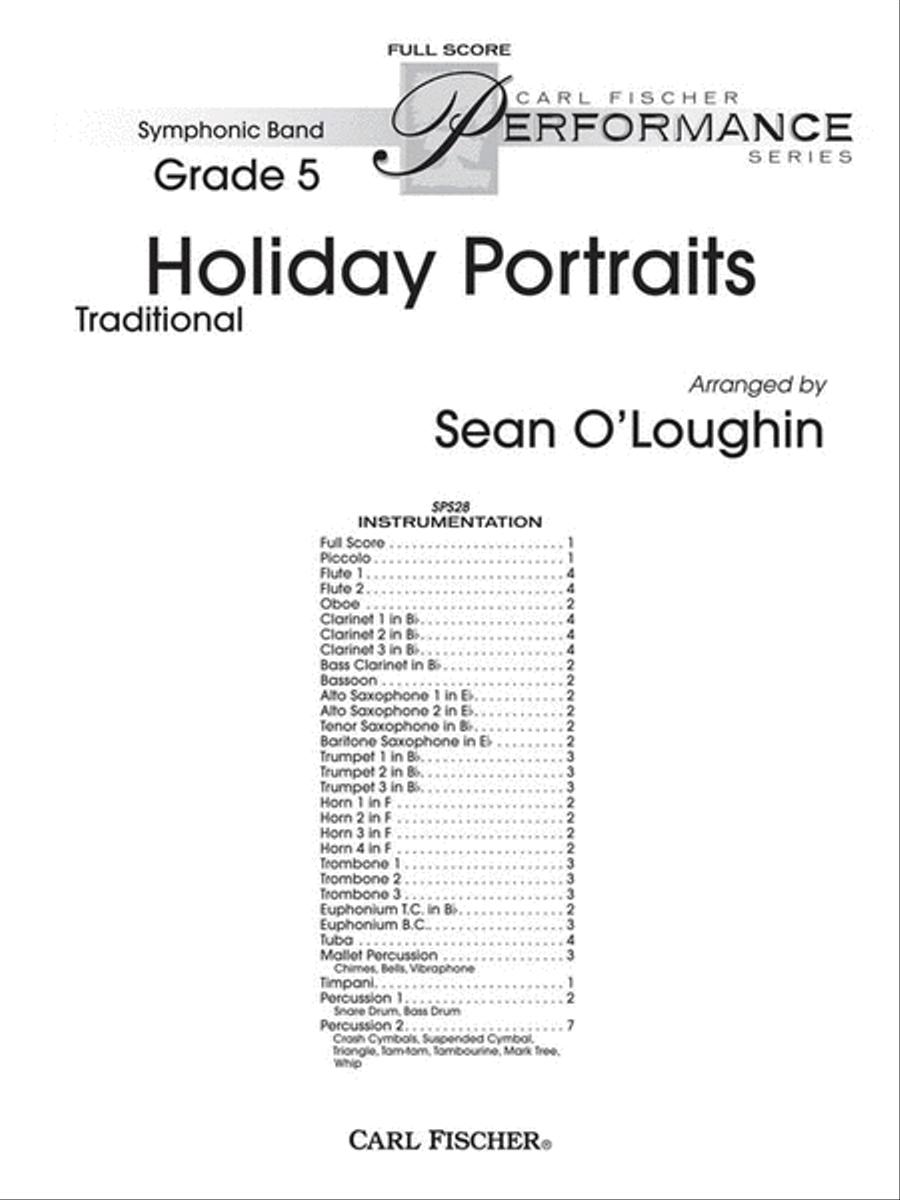 Holiday Portraits Concert Band scores gallery preview page 1