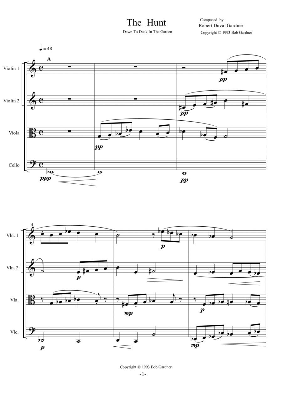 The Hunt The Hunt String Quartet scores gallery preview page 1