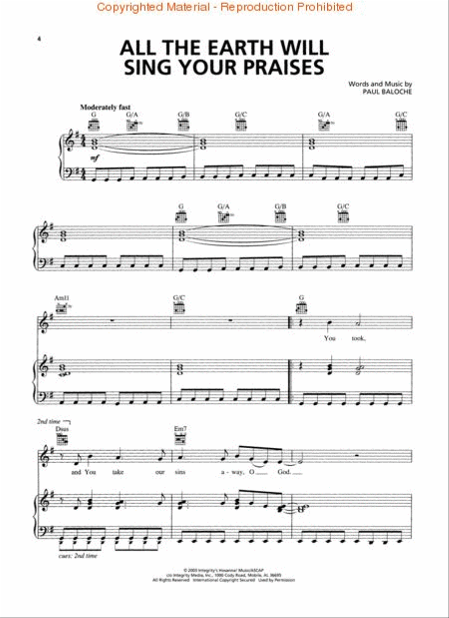 Mighty to Save Piano, Vocal, Guitar scores gallery preview page 2