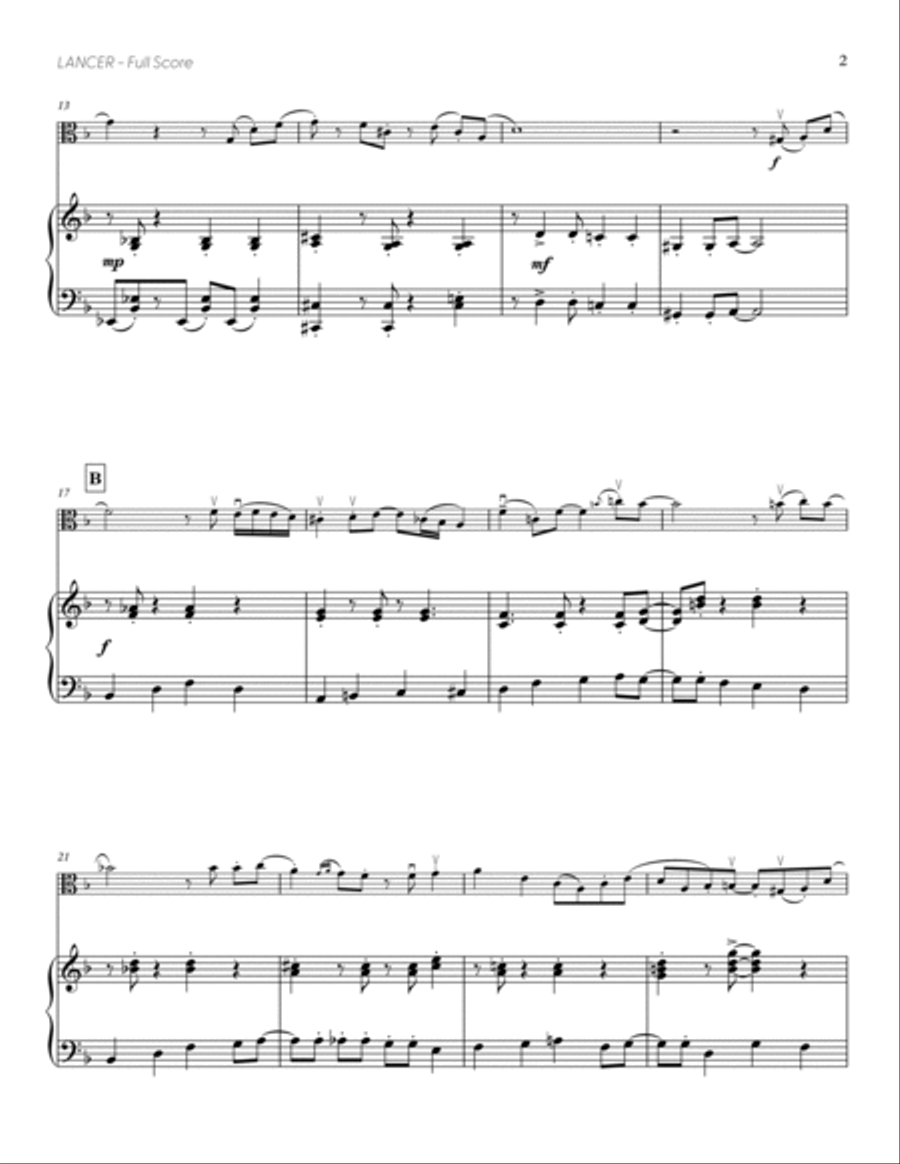 Lancer (from DELTARUNE) (for Solo Viola with Piano Accompaniment) Piano Accompaniment scores gallery preview page 3