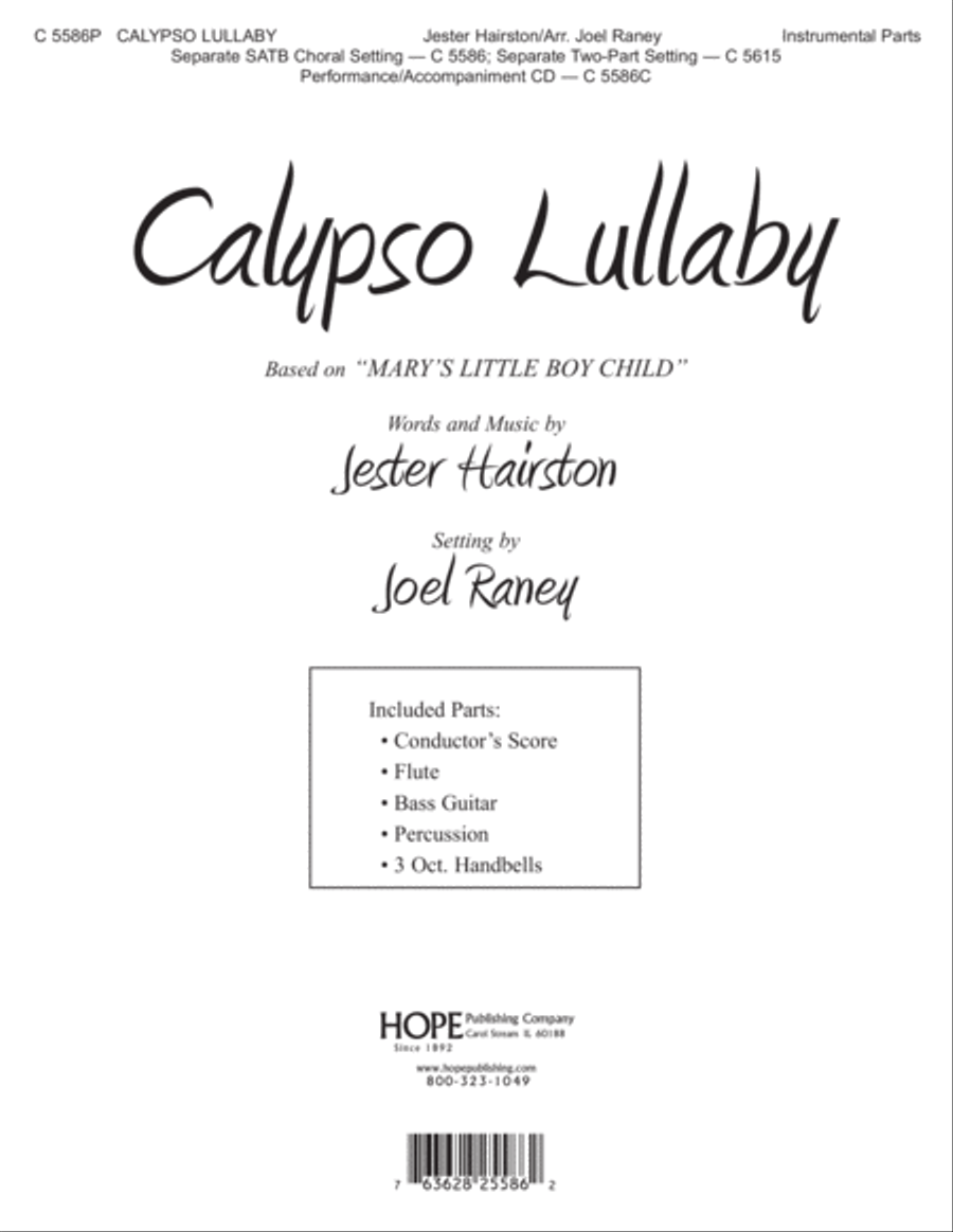 Calypso Lullaby Handbell Choir scores gallery preview page 1