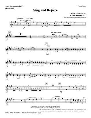 Sing and Rejoice - Alto Sax (sub. Horn)