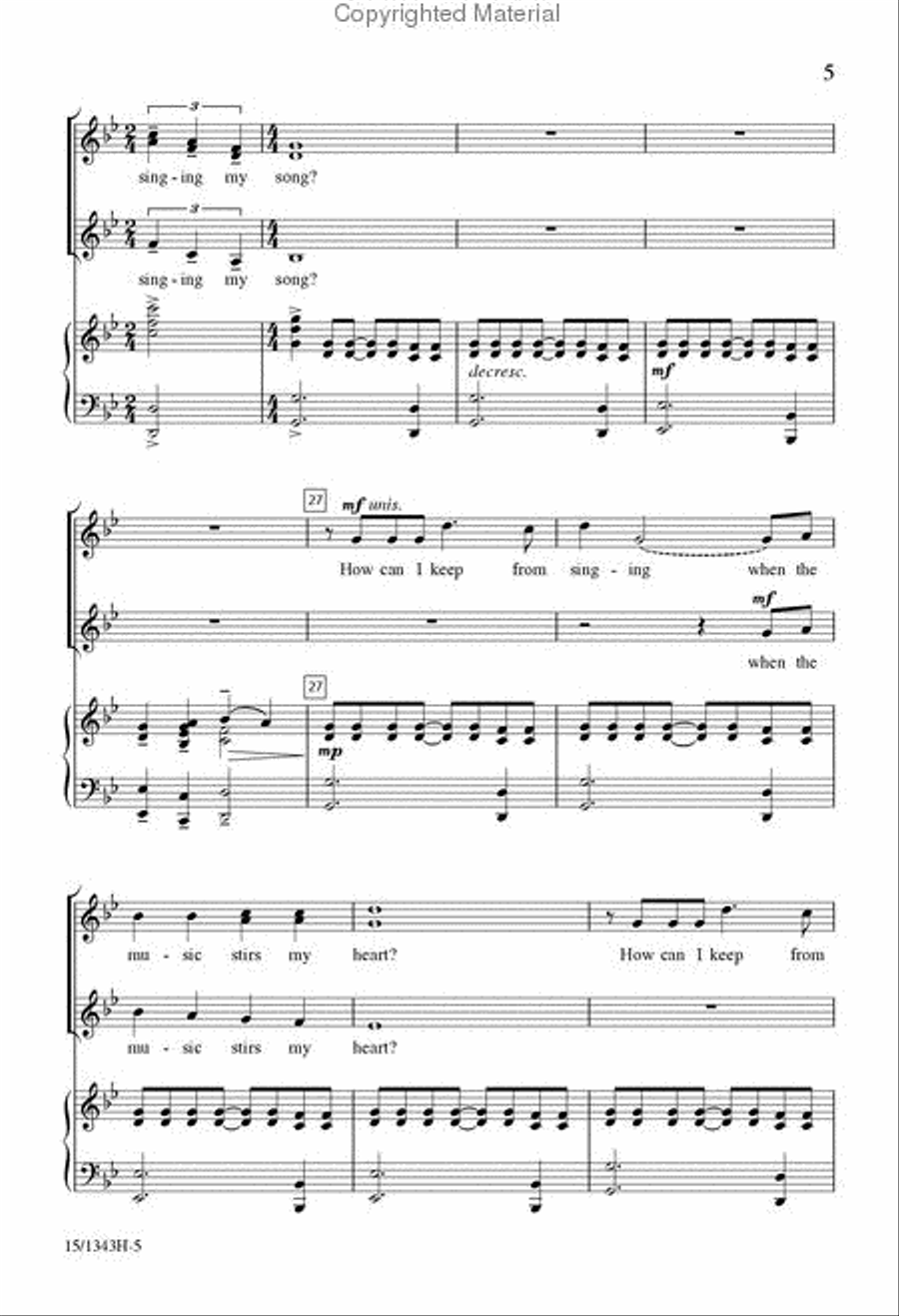 How Can I Stop Singing My Song? SSA scores gallery preview page 4