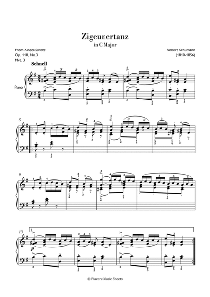 Schumann - Zigeunertanz (from Kinder Sonate) in C Major - Intermediate image number null