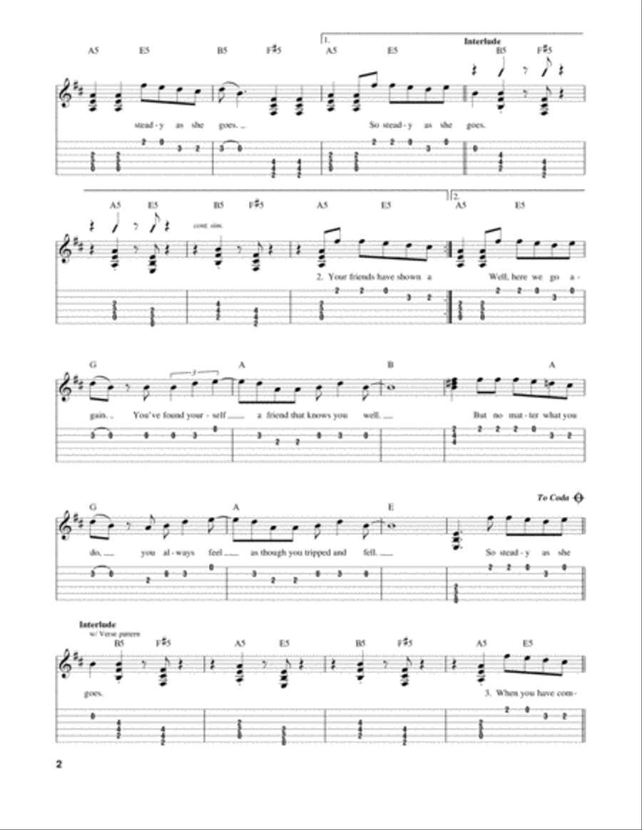 As She Goes, Steady Acoustic Guitar scores gallery preview page 2