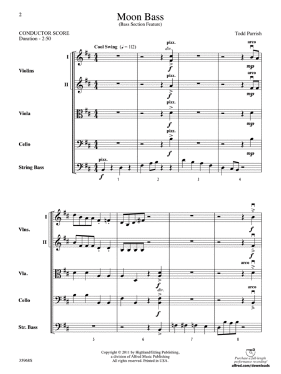 Moon Bass Moon Bass String Orchestra scores gallery preview page 2