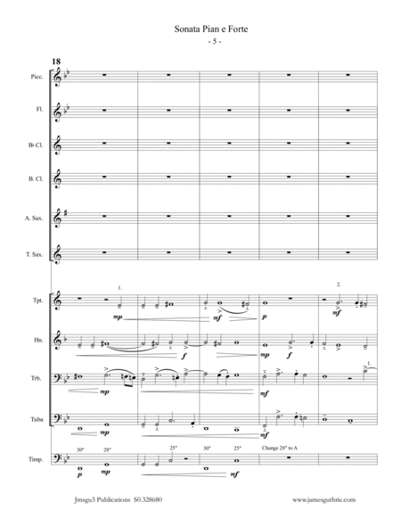 Gabrieli: Sonata Pian e Forte Ch. 175 for Concert Band image number null