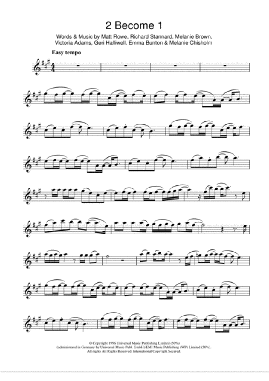 2 Become 1 Clarinet Solo scores gallery preview page 1
