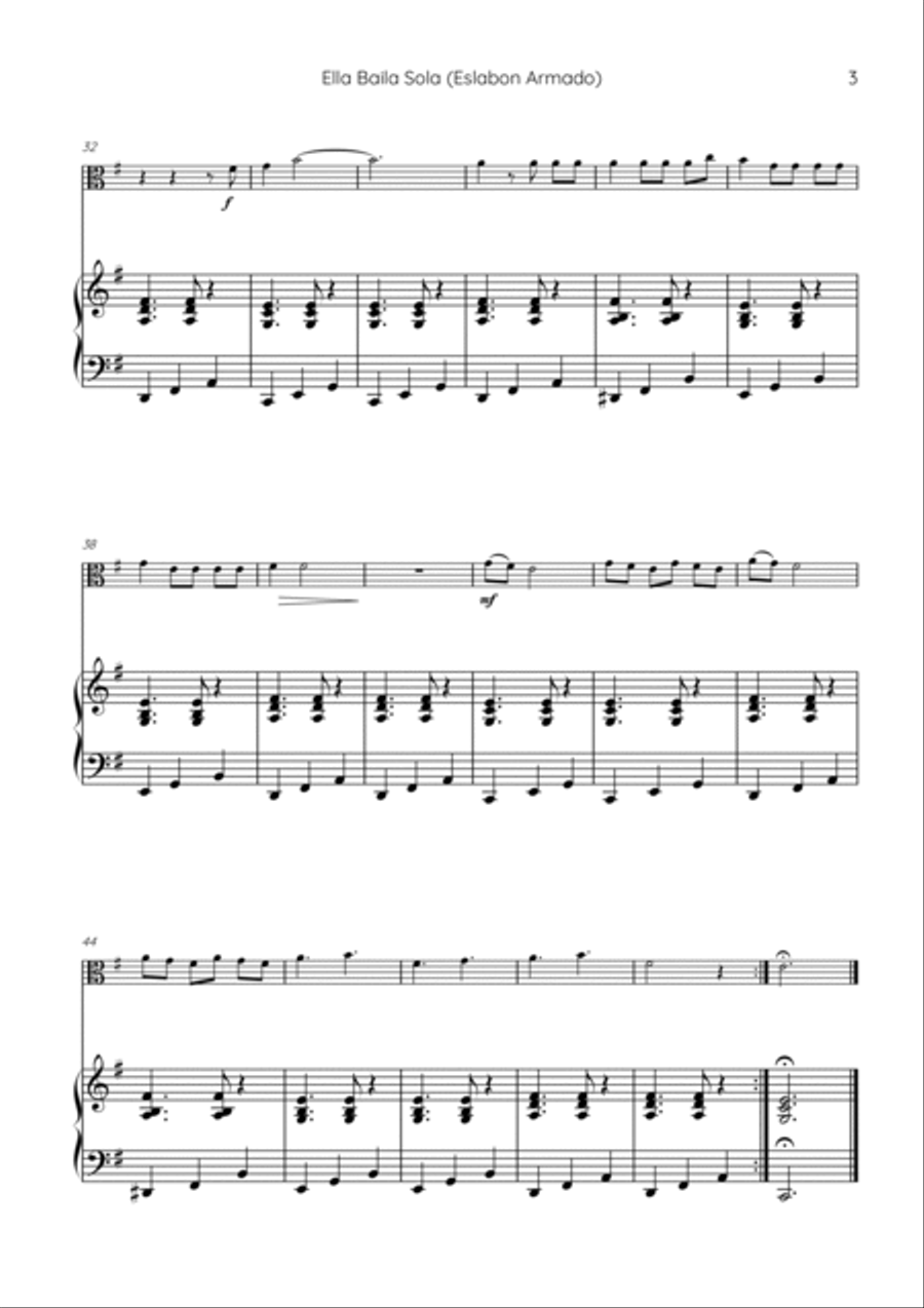 Ella Baila Sola Ella Baila Sola Viola scores gallery preview page 3