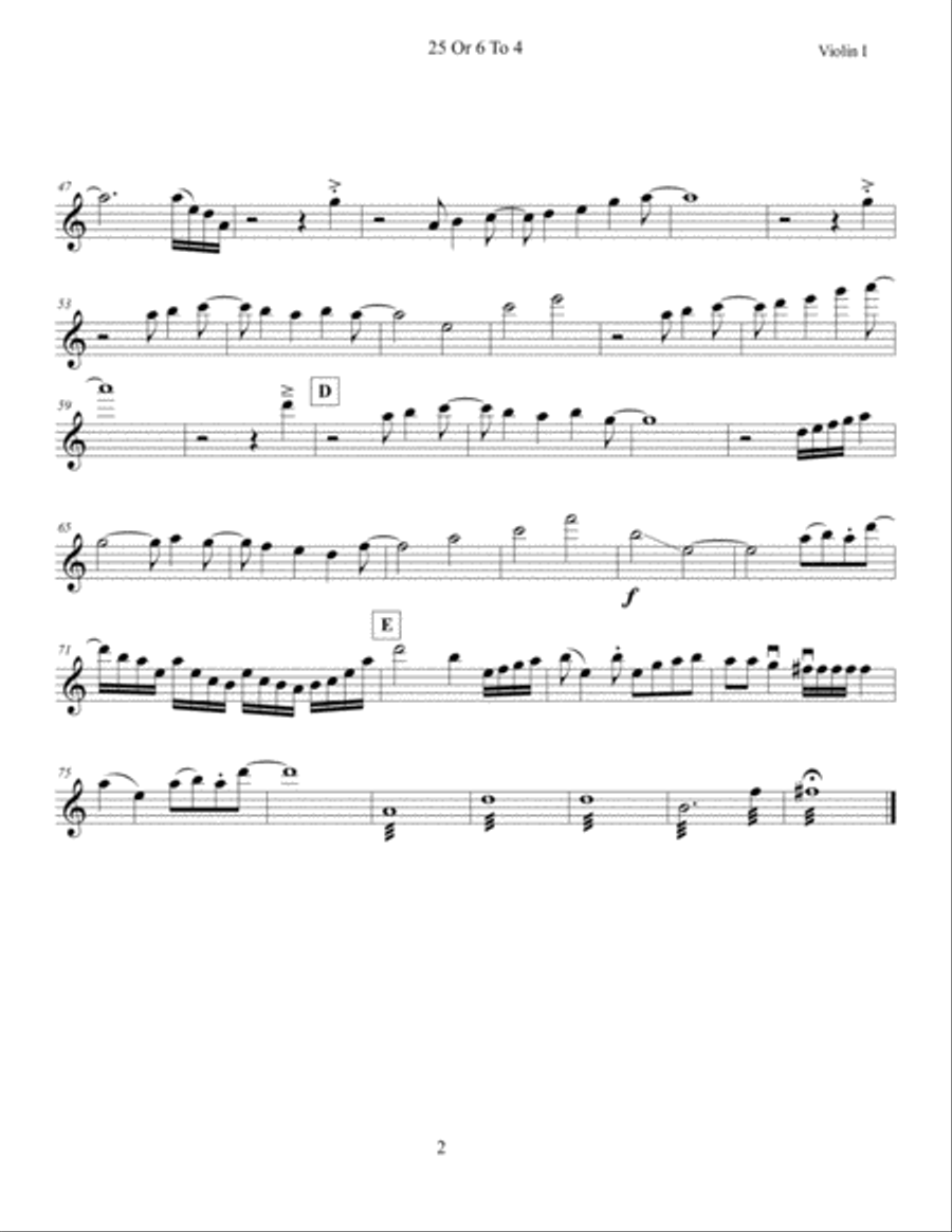 25 Or 6 To 4 25 Or 6 To 4 String Quartet scores gallery preview page 2