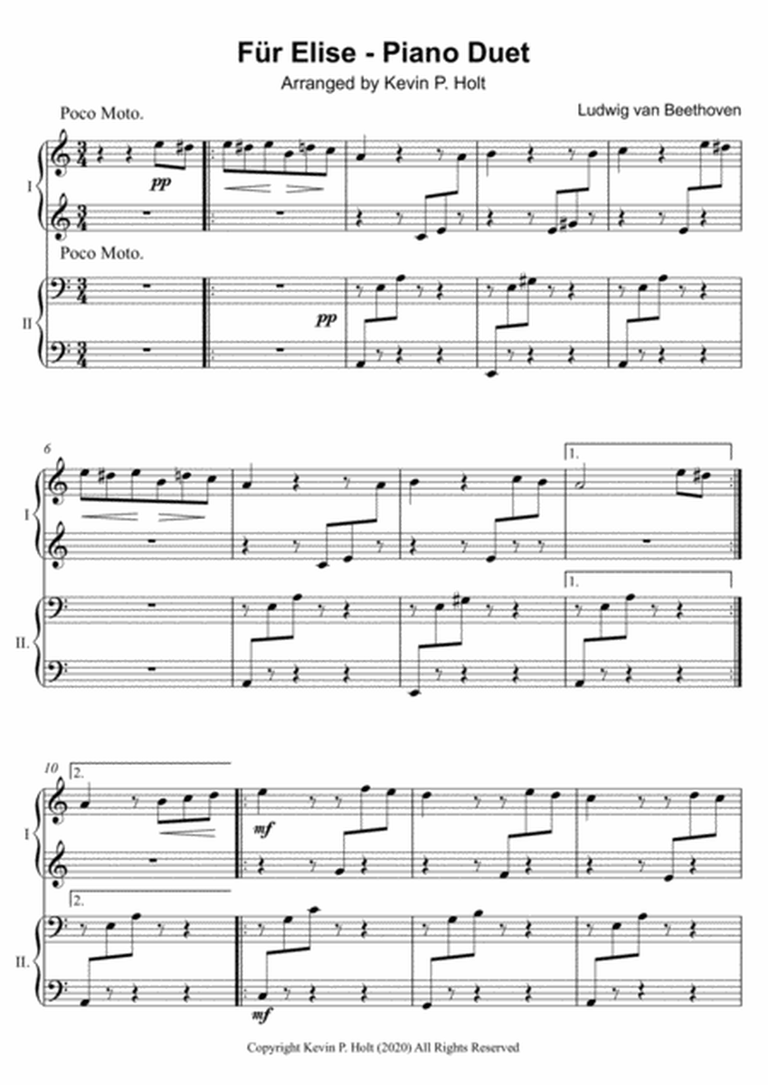 Für Elise - Piano Duet image number null