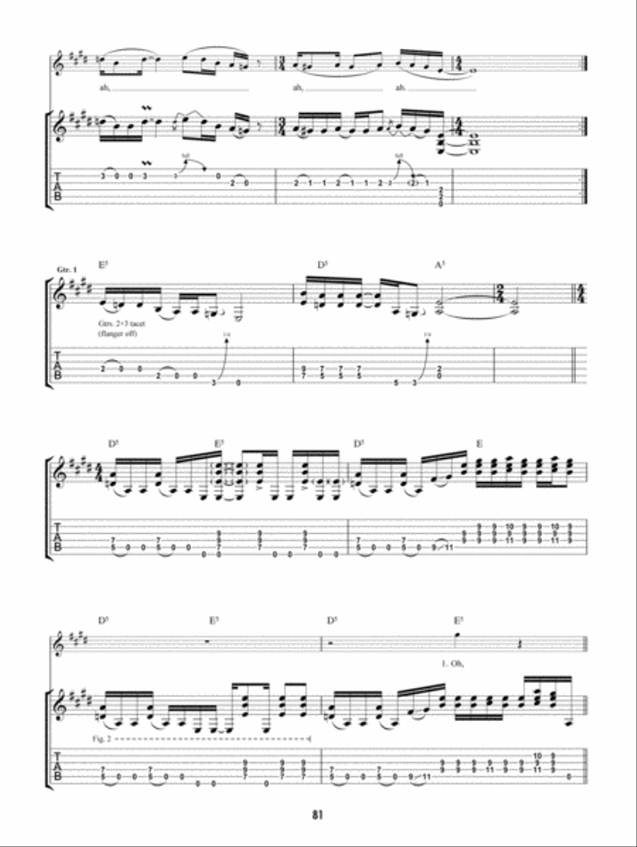 Nobody's Fault but Mine Guitar Tablature scores gallery preview page 2