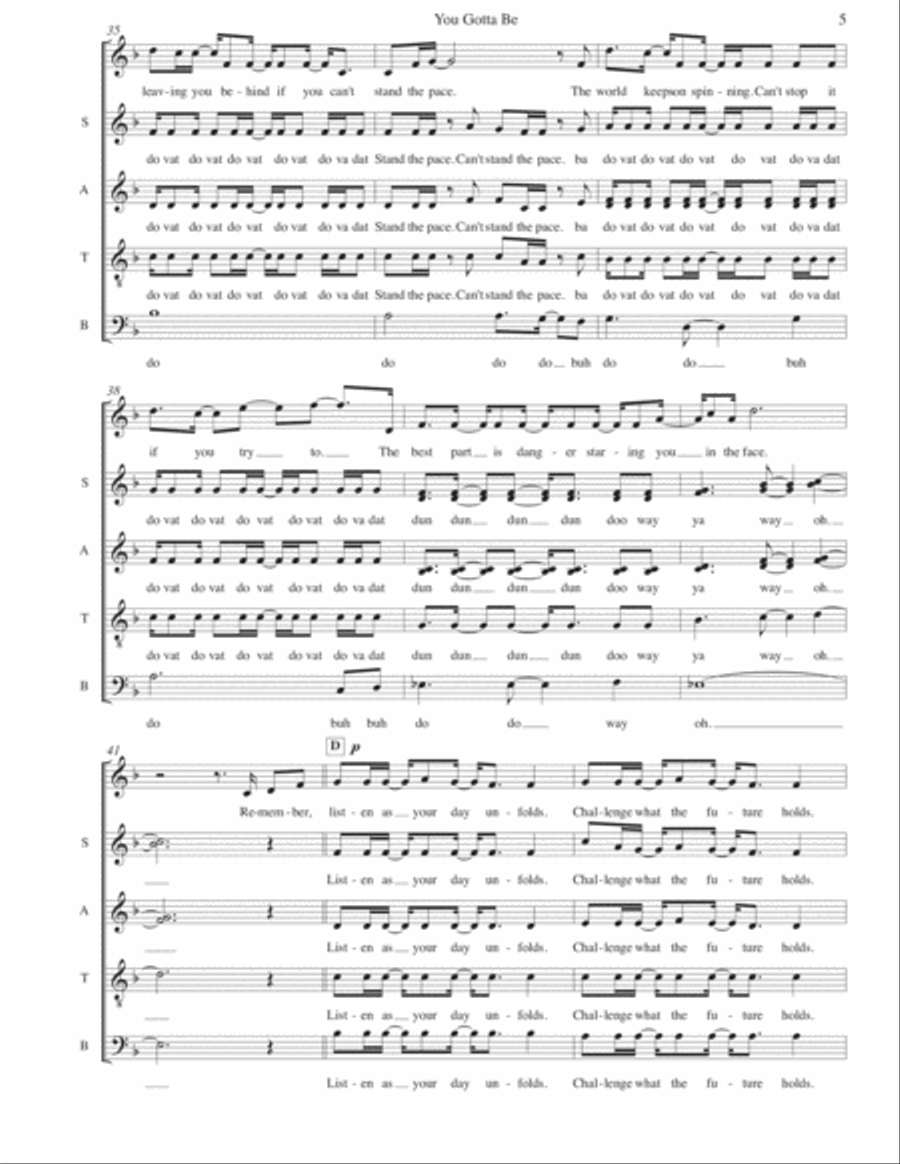 You Gotta Be 4-Part scores gallery preview page 5