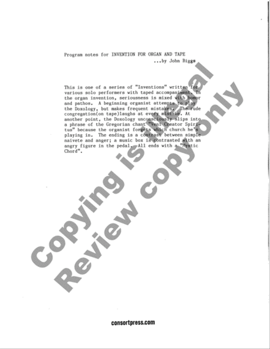 Invention for Organ & Tape Organ Solo scores gallery preview page 11