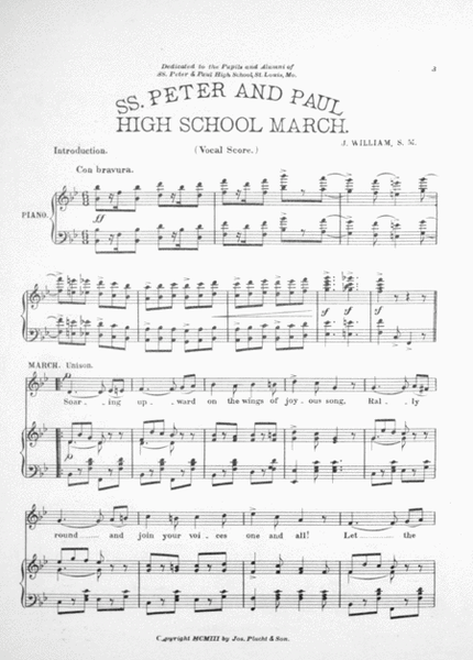 S.S. Peter & Paul High School March. Vocal Score