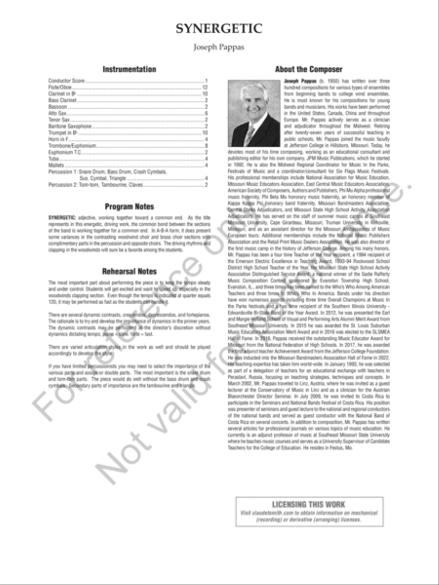 Synergetic Synergetic Concert Band scores gallery preview page 3