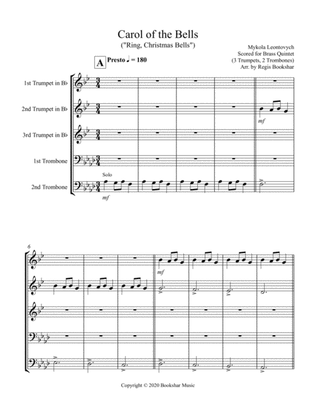 Book cover for Carol of the Bells (F min) (Brass Quintet - 3 Trp, 2 Trb)