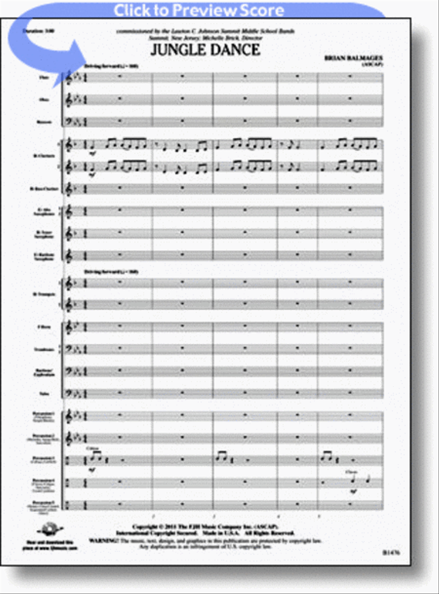 Jungle Dance Concert Band scores gallery preview page 1