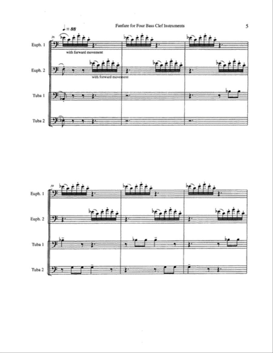Fanfare for Four Bass Clef Instruments EETT scores gallery preview page 6
