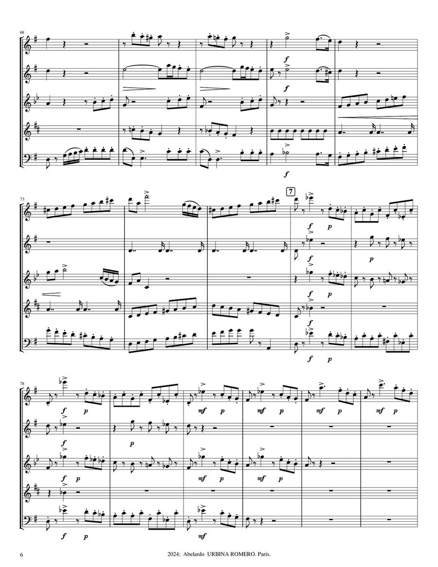 The Barber of Seville (Il barbiere di Siviglia) Overture - Wind Quintet Woodwind Quintet scores gallery preview page 6