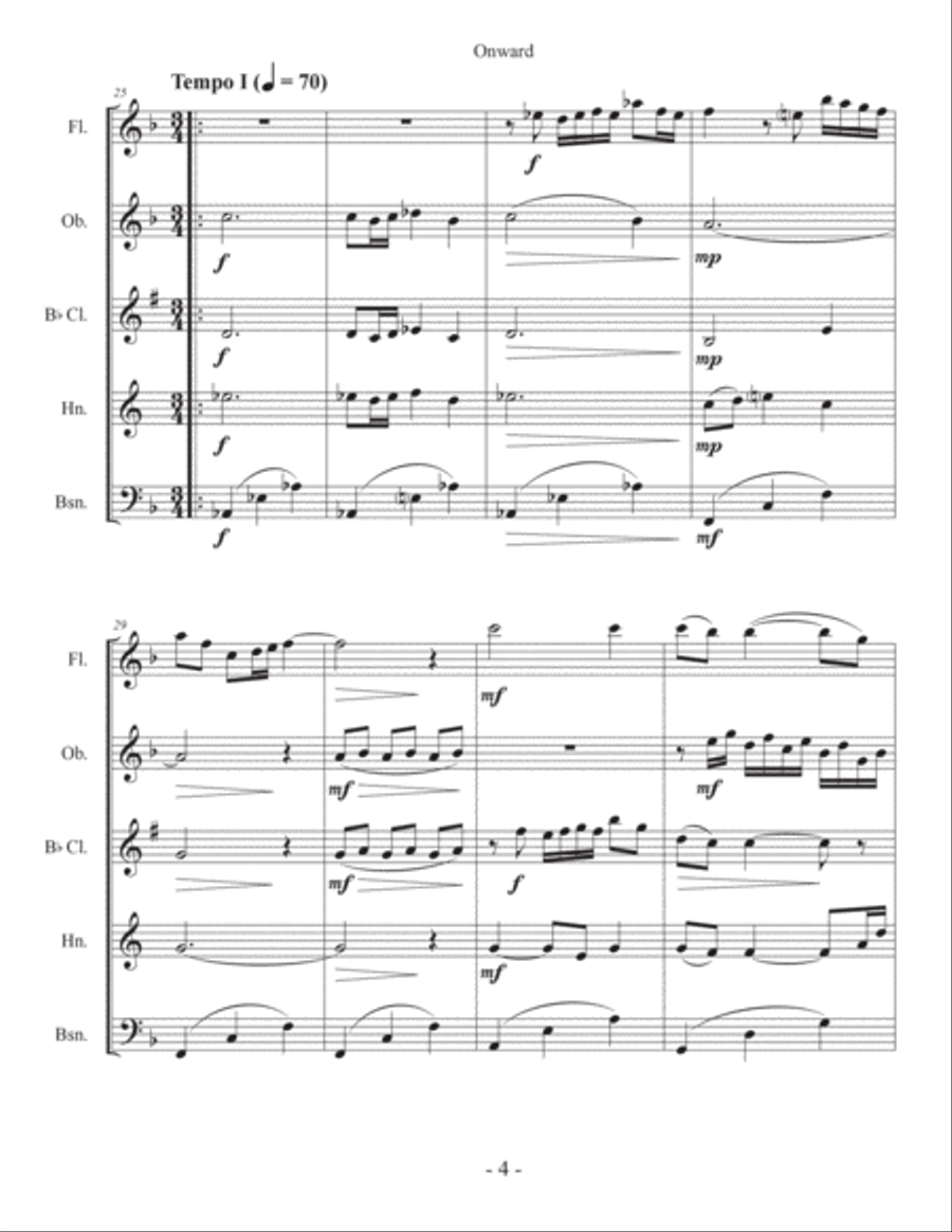 Onward for Wind Quintet Woodwind Quintet scores gallery preview page 6